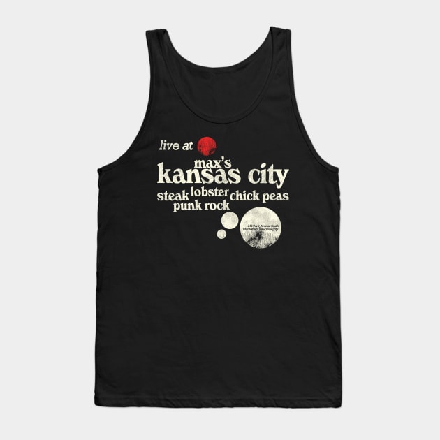 Vintage Max's Kansas City Defunct Menu New York City 70s Nightclub Tank Top by darklordpug